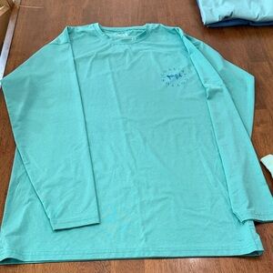 Coastal Cotton Men's Aqua Long Sleeve Tee
